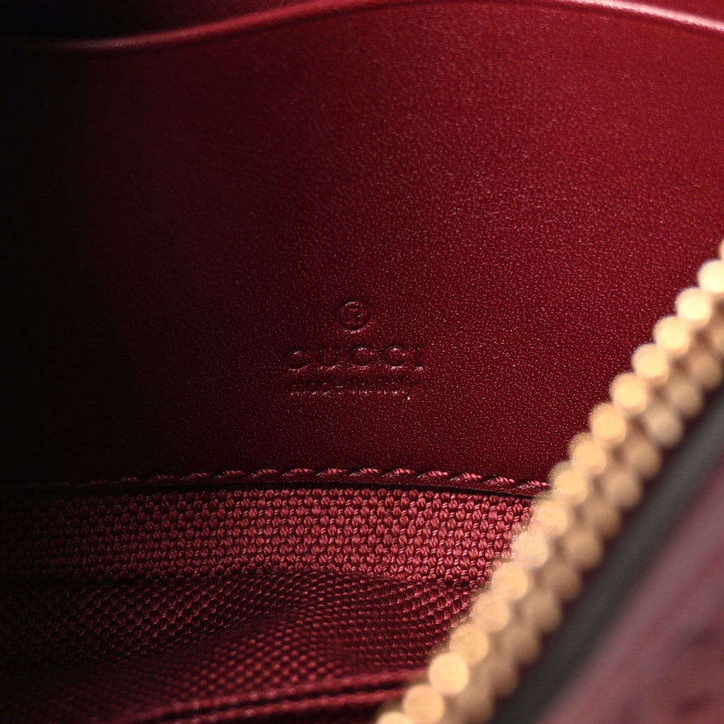 GG Calfskin Embossed Emblem Mini Shoulder Bag Rosso Ancora