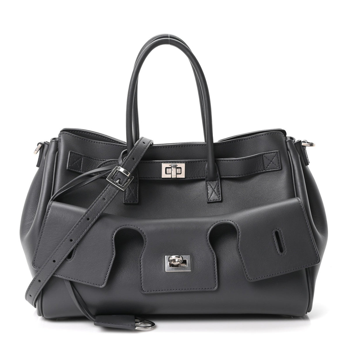 Smooth Calfskin Small Bel Air Carry All Bag Grey
