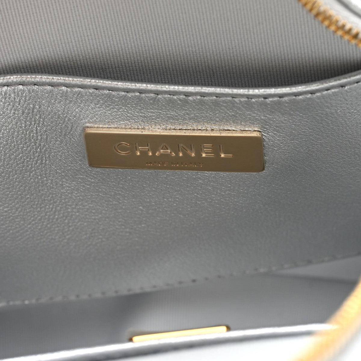 Metallic Lambskin Walk Of Fame Bag Silver