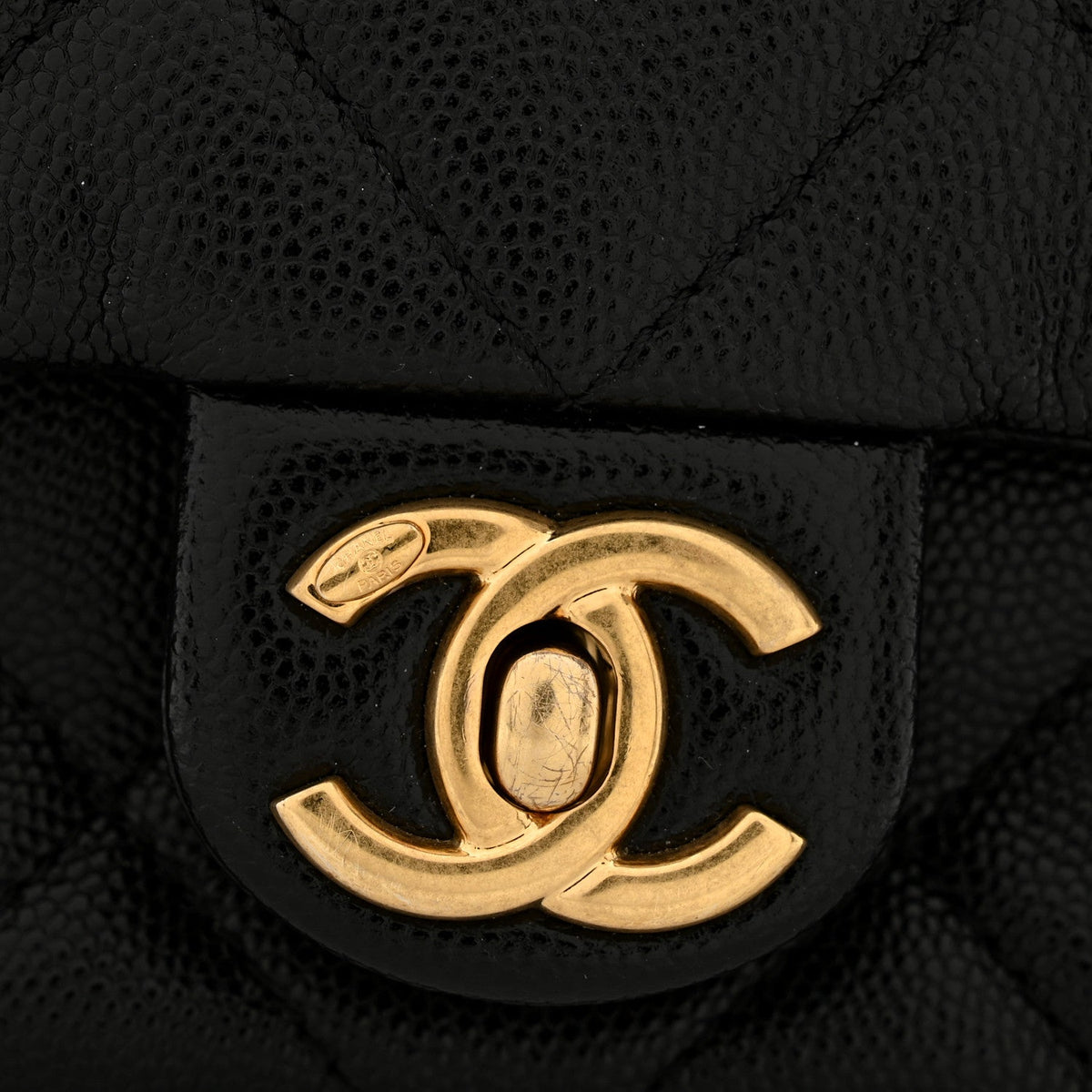 Caviar Quilted Funky Match Mini Flap Black