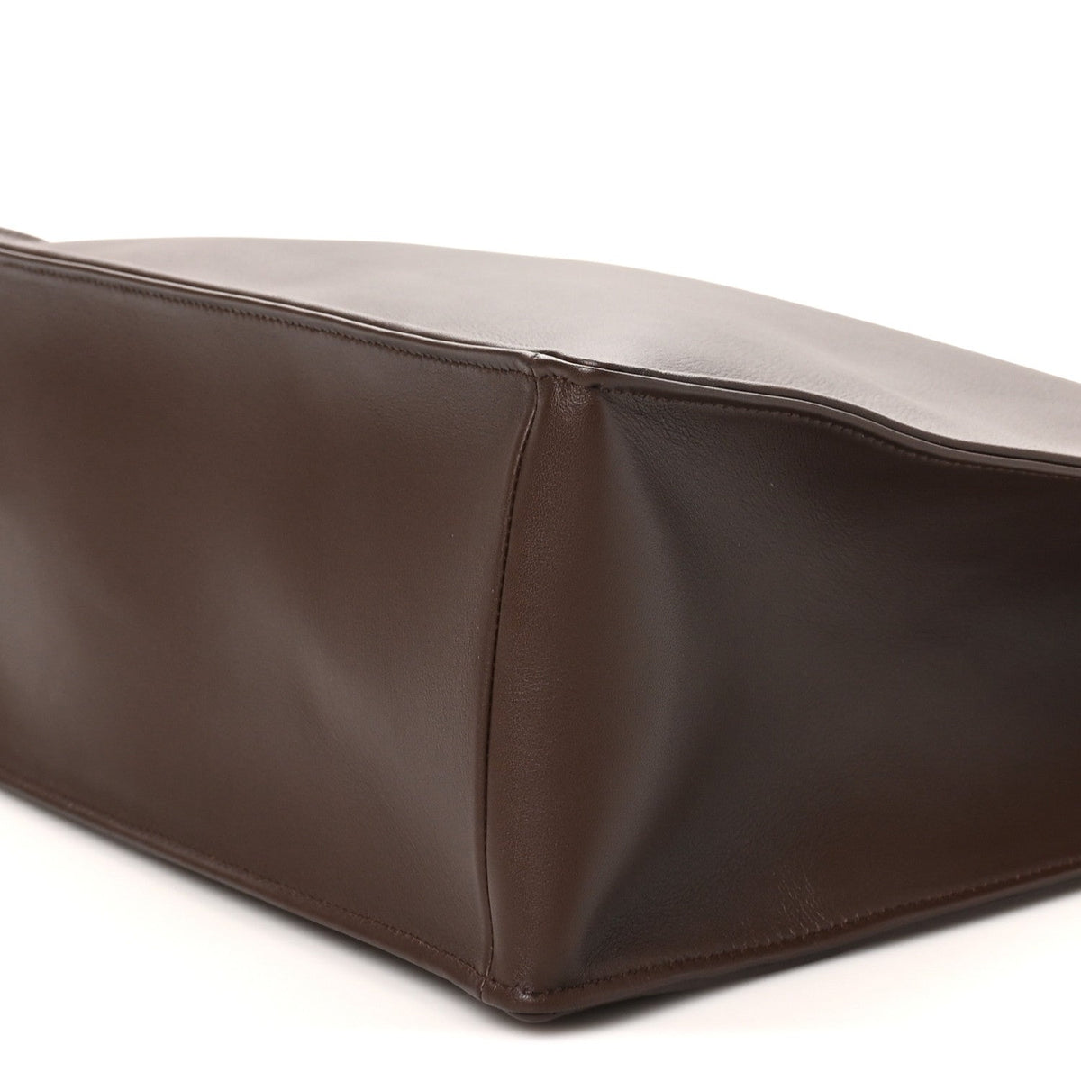Calfskin Shopping Bag Dark Brown