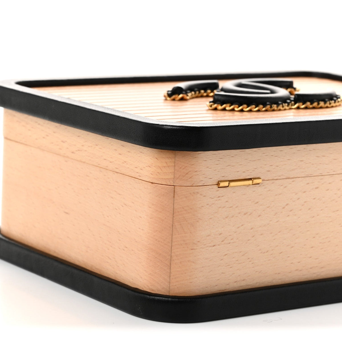 Beech Wood Lambskin Medium CC Vanity Case Black