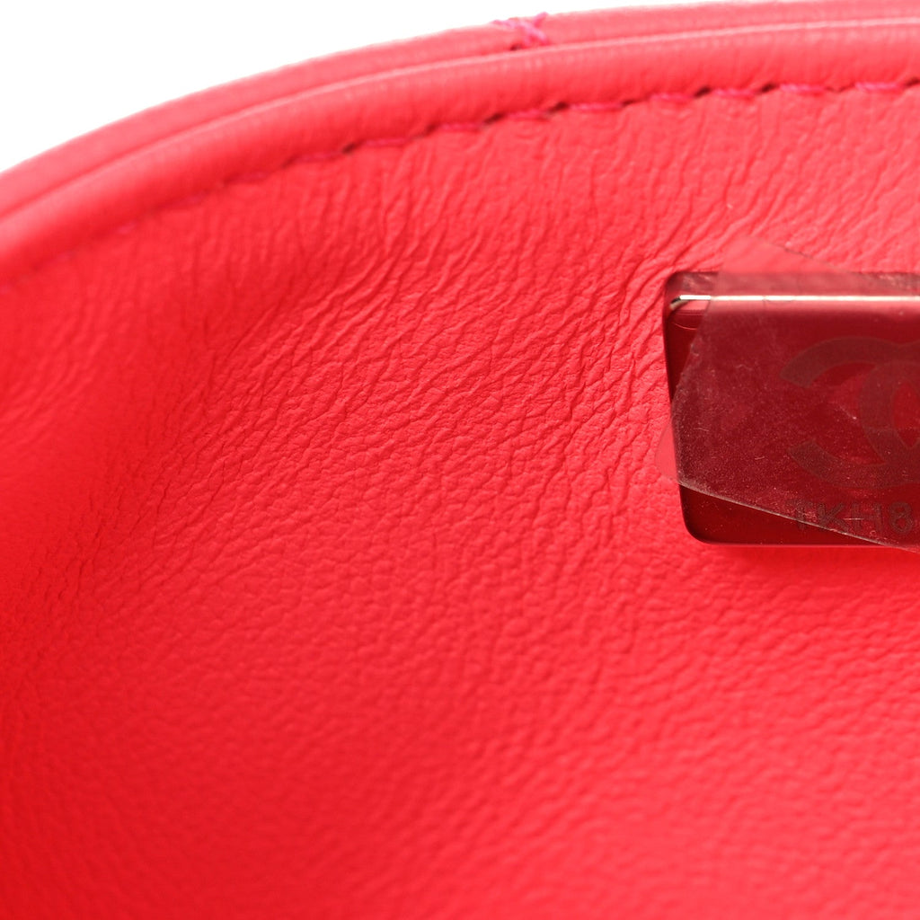 Lambskin Quilted Mini Rectangular Flap Pink