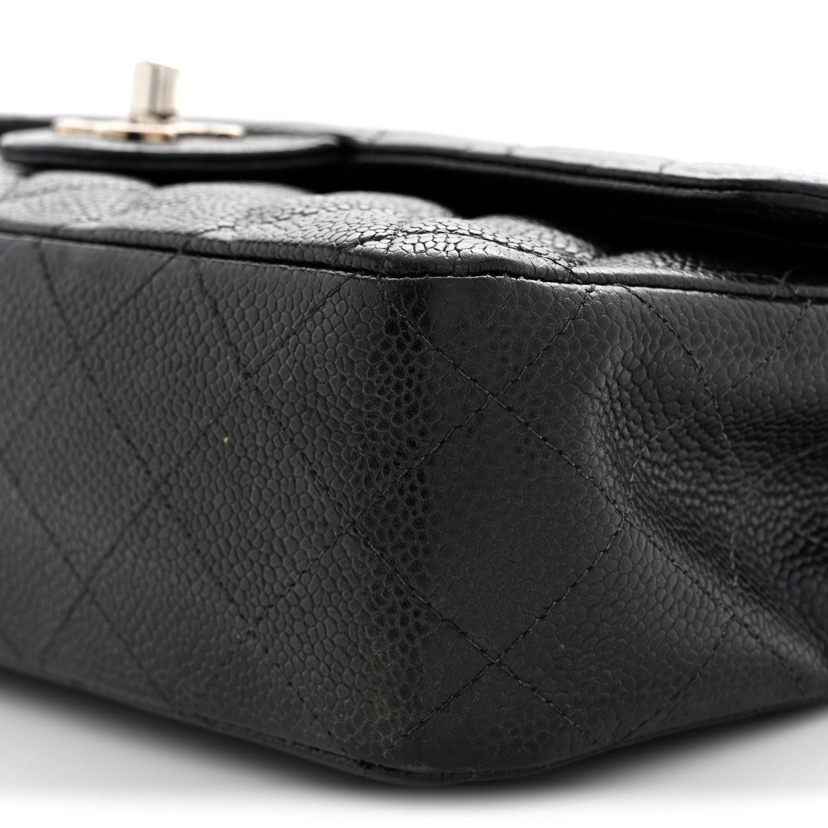 Caviar Quilted Medium Double Flap Black
