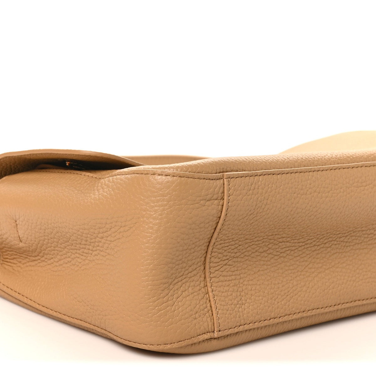 Grained Calfskin Small Souplissimo Maxi Flap Dark Beige