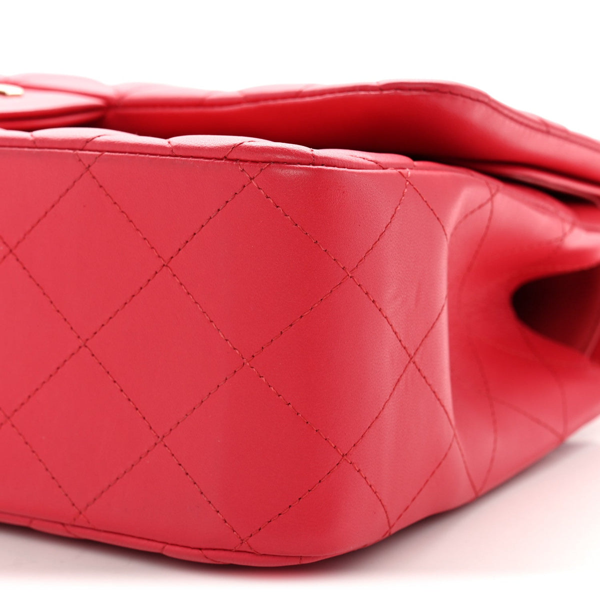 Lambskin Quilted Jumbo Double Flap Dark Pink