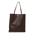 Calfskin Shopping Bag Dark Brown