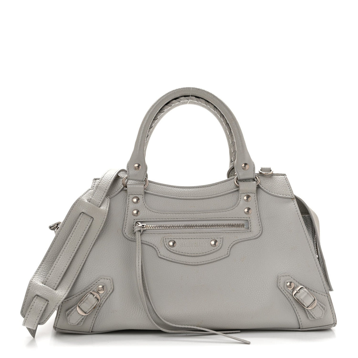 Grained Calfskin Neo Classic Silver Hardware S City Light Grey