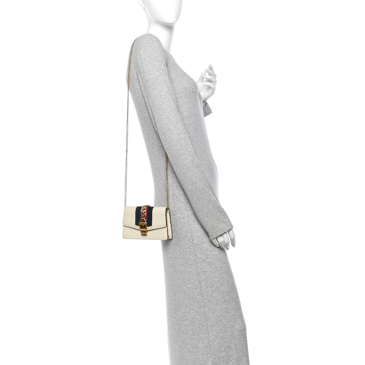 Calfskin Super Mini Sylvie Chain Shoulder Bag White
