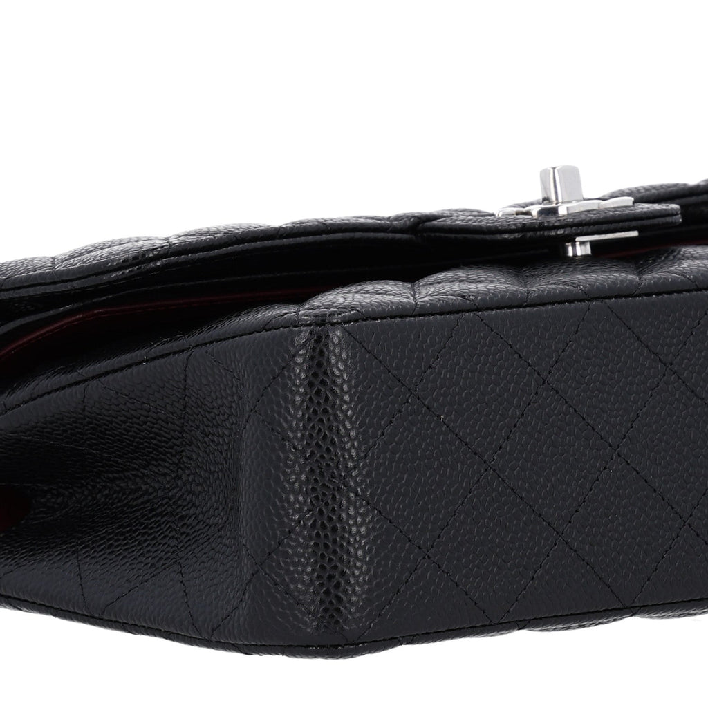 Caviar Quilted Small Double Flap Black