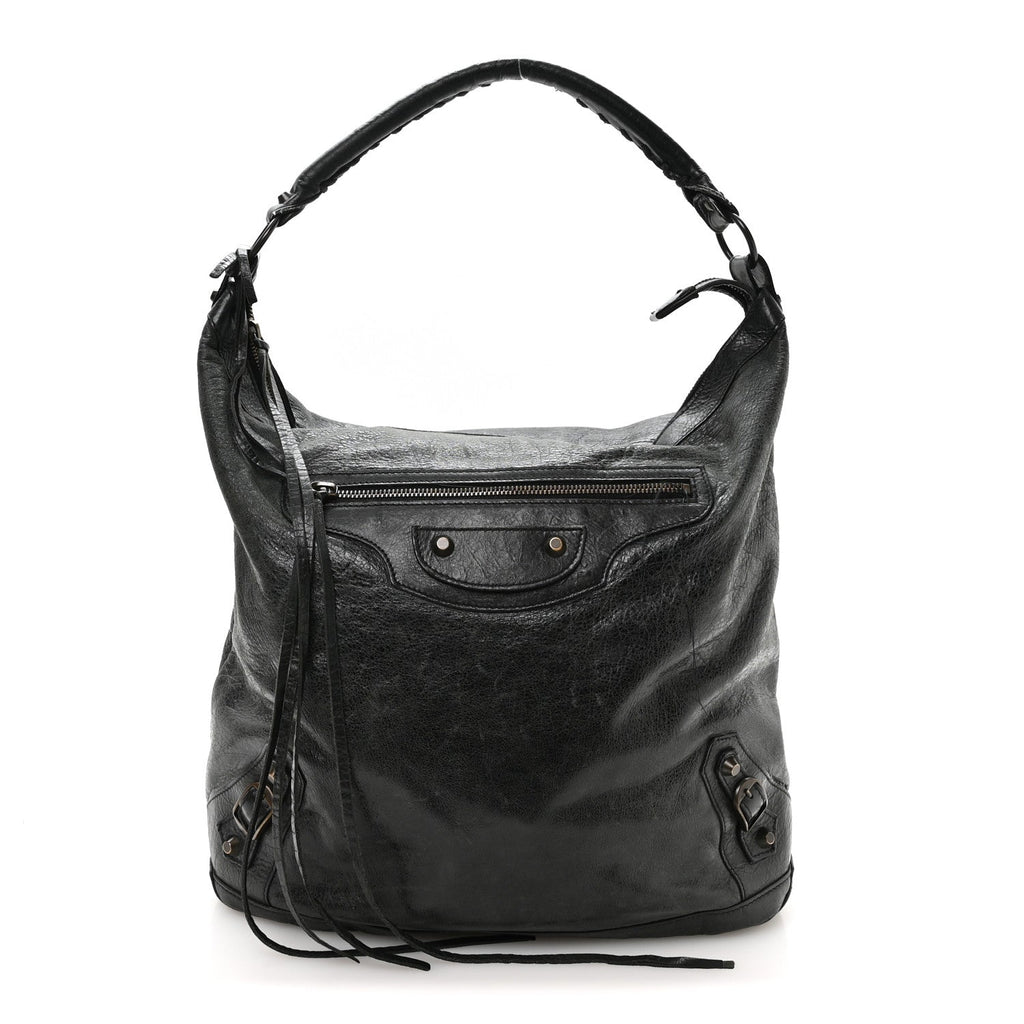 Agneau Classic Hardware Day Hobo Black