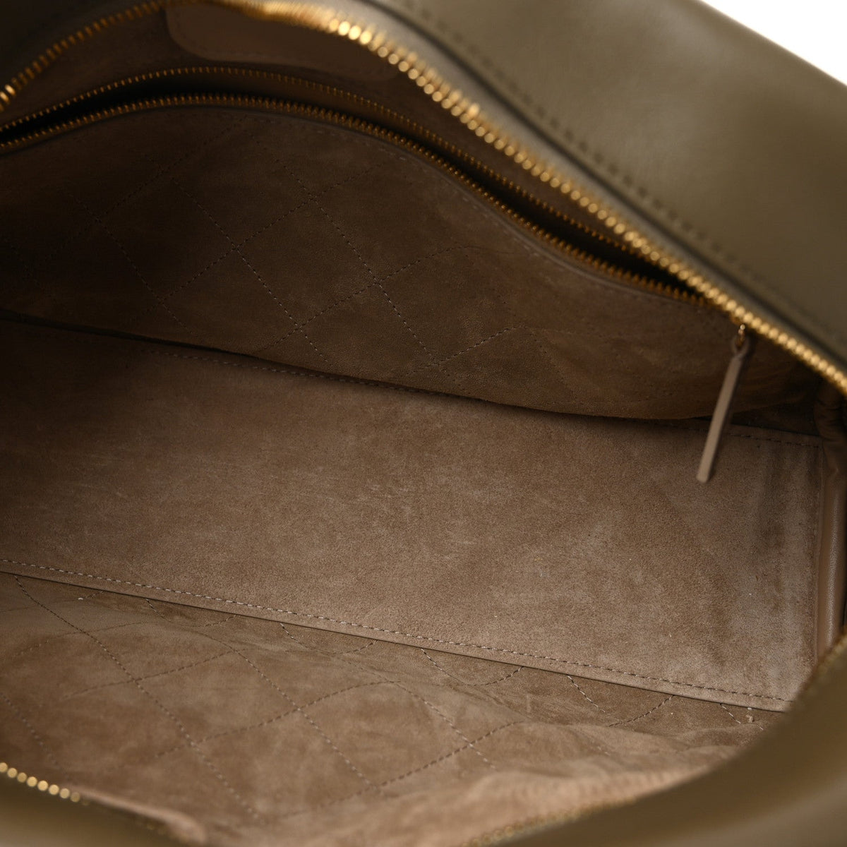 Calfskin Large Perfect Bowling Bag Dark Khaki