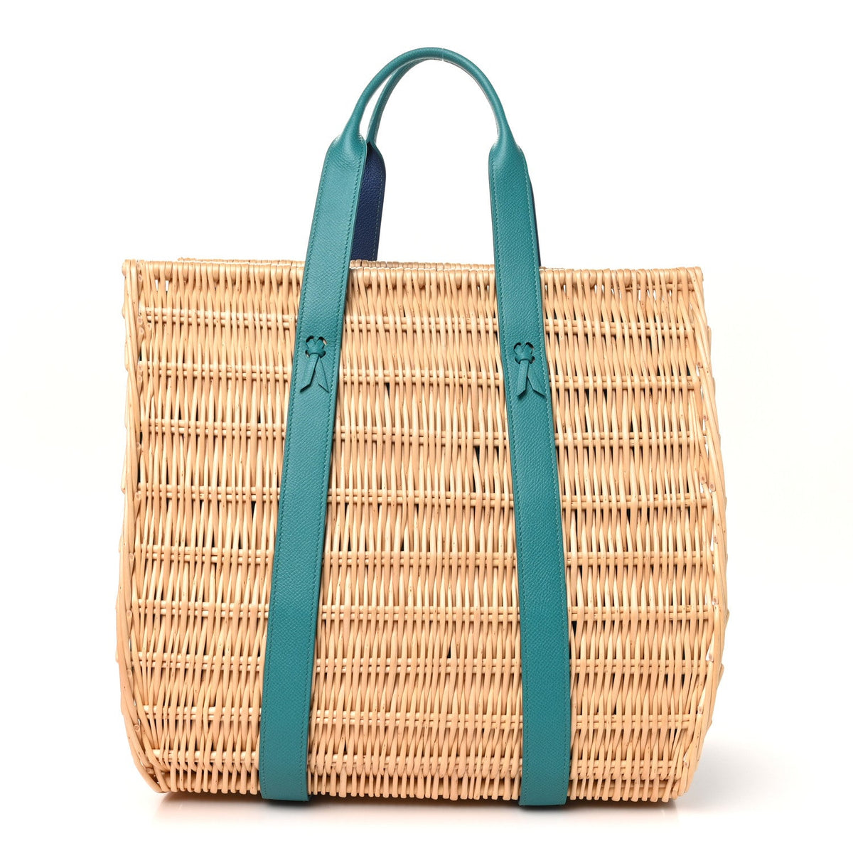 Epsom Wicker Basket Bag GM  Vert Verone Naturel