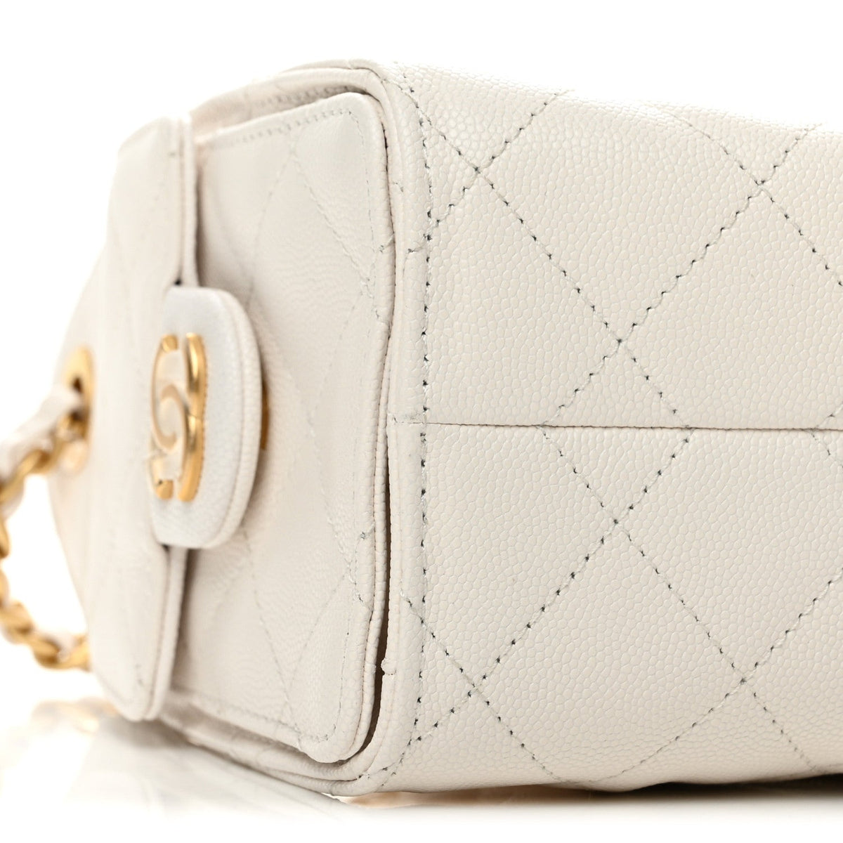 Caviar Quilted Mini Chanel 25 Handbag White