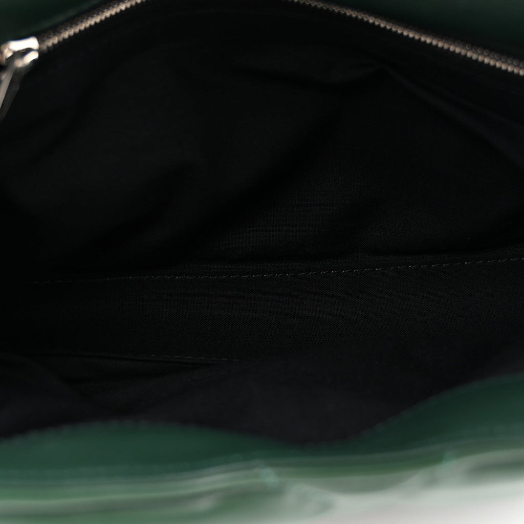 Nappa Calfskin Quilted Touch B Puffy Clutch Forest Green