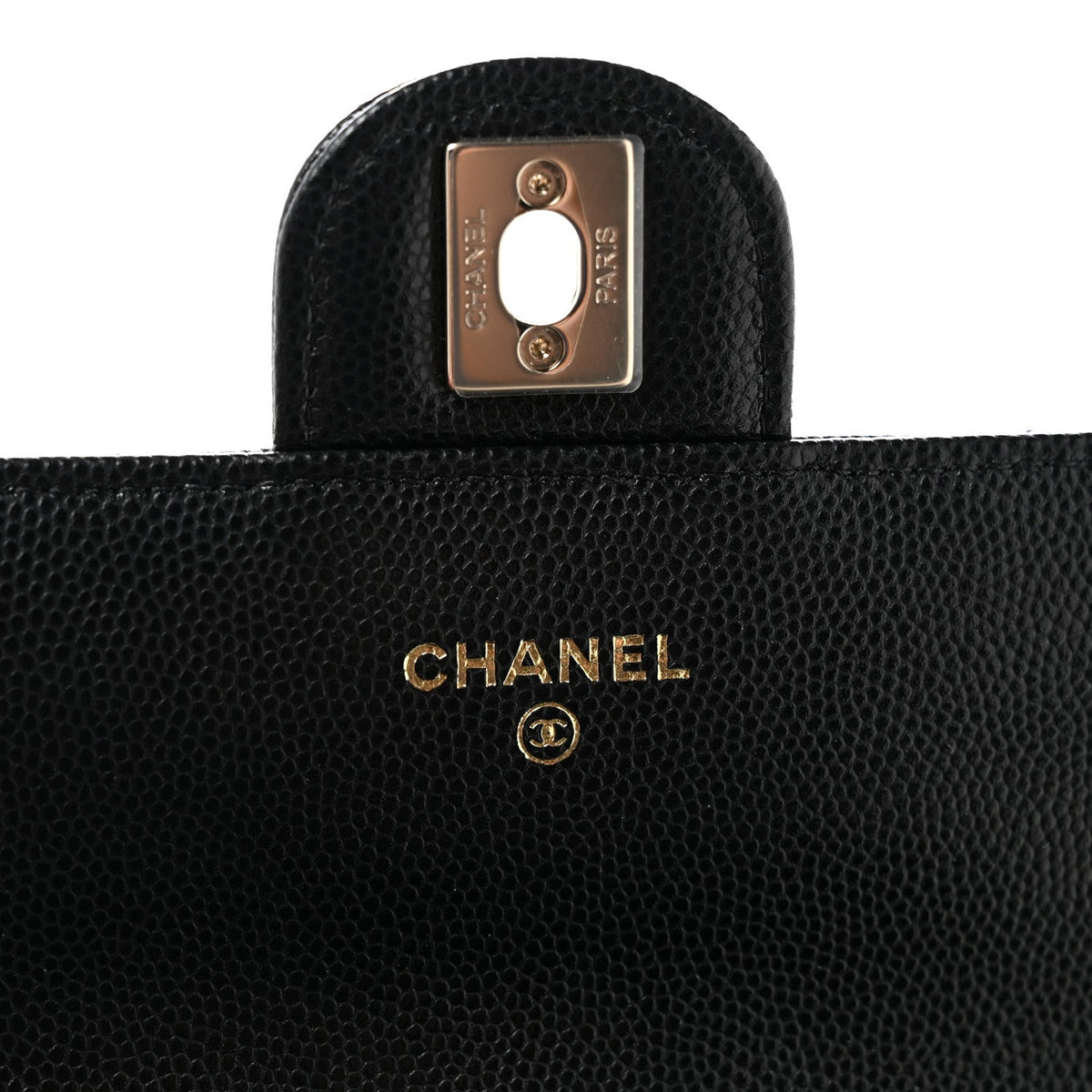 Caviar Quilted Retro Mini Twist Top Handle Clutch Flap Black