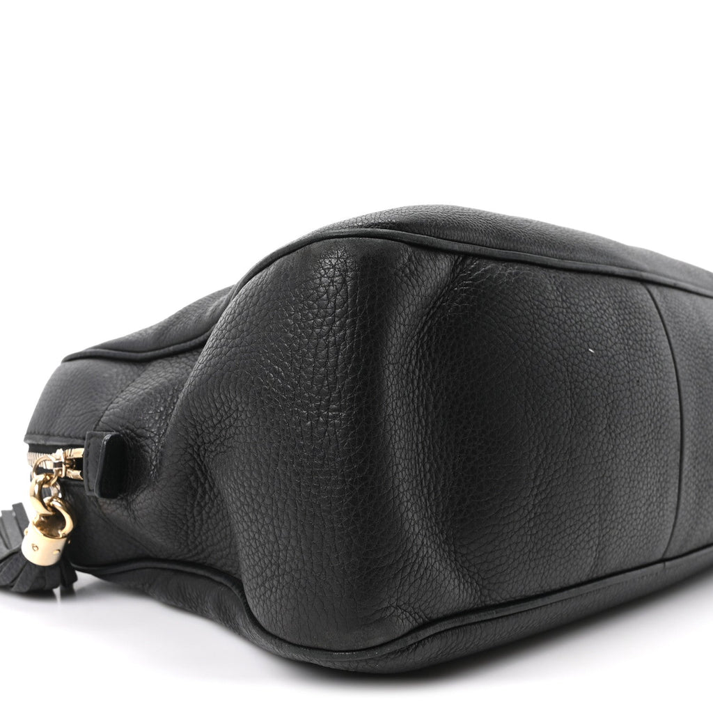 Pebbled Calfskin Medium Soho Bowler Black