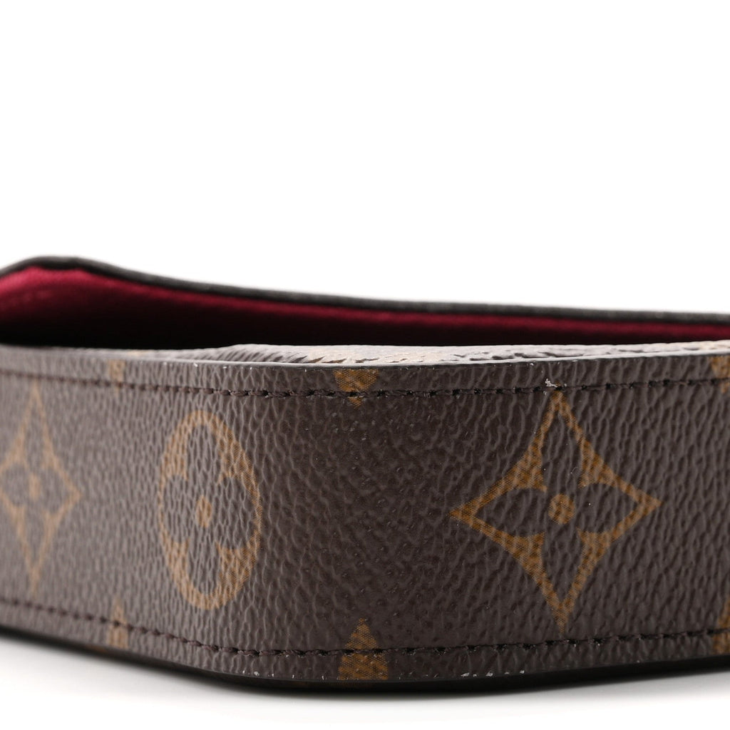 Monogram Pochette Felicie Chain Wallet Fuchsia