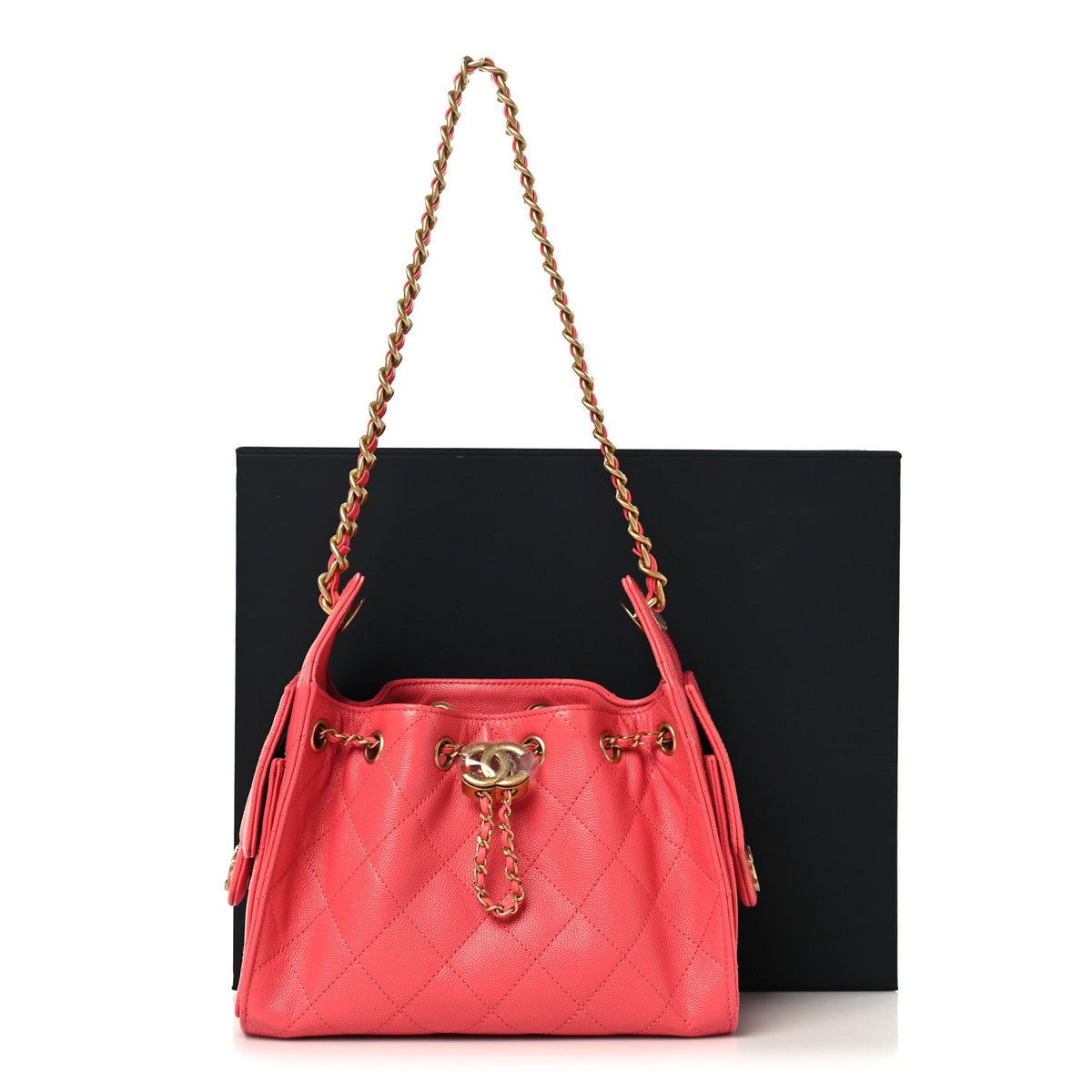 Caviar Quilted Mini Chanel 25 Handbag Coral