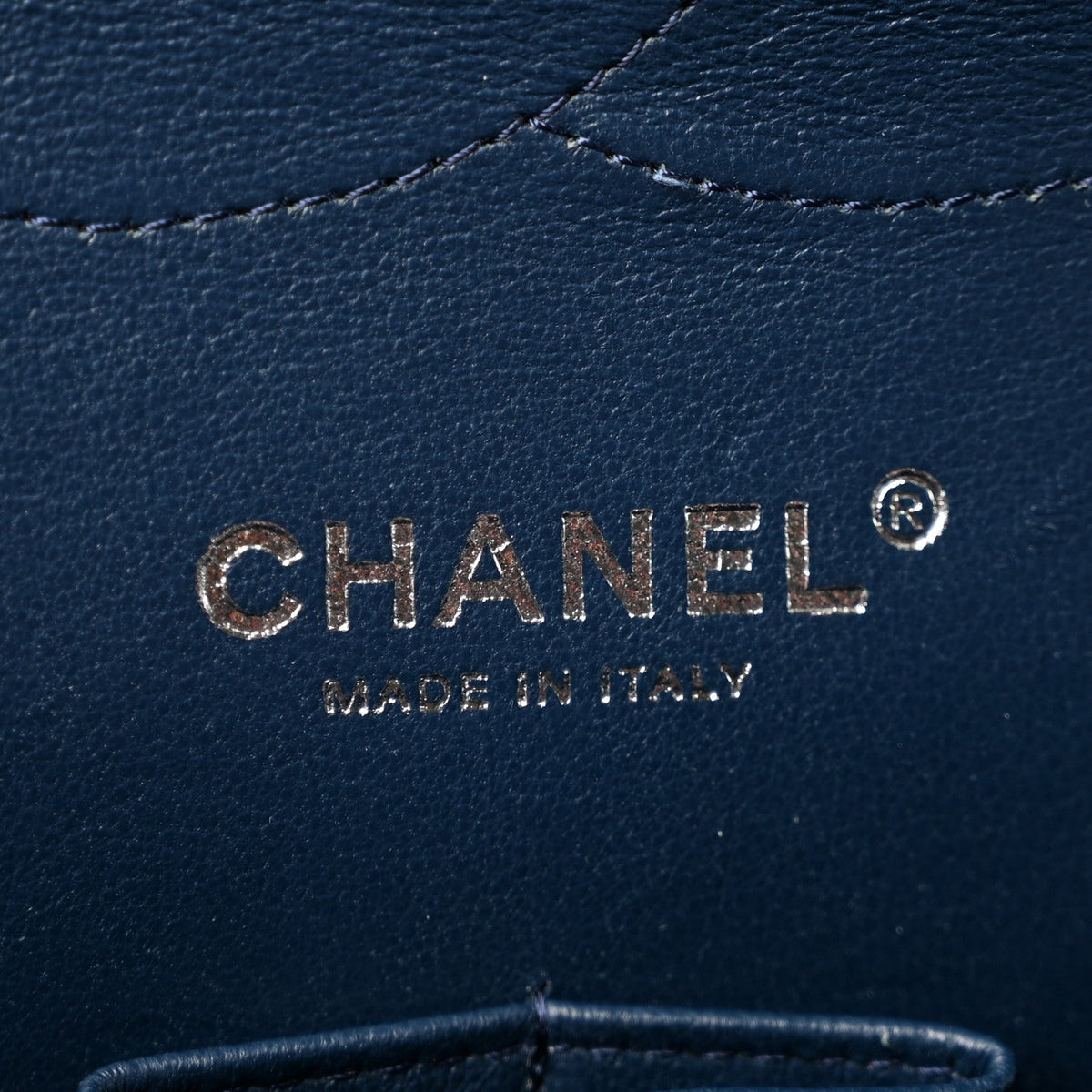 Caviar Quilted Jumbo Double Flap Navy Blue
