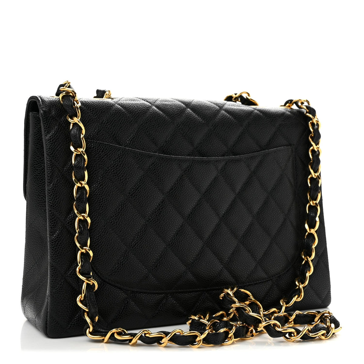 Caviar Jumbo Single Flap Black