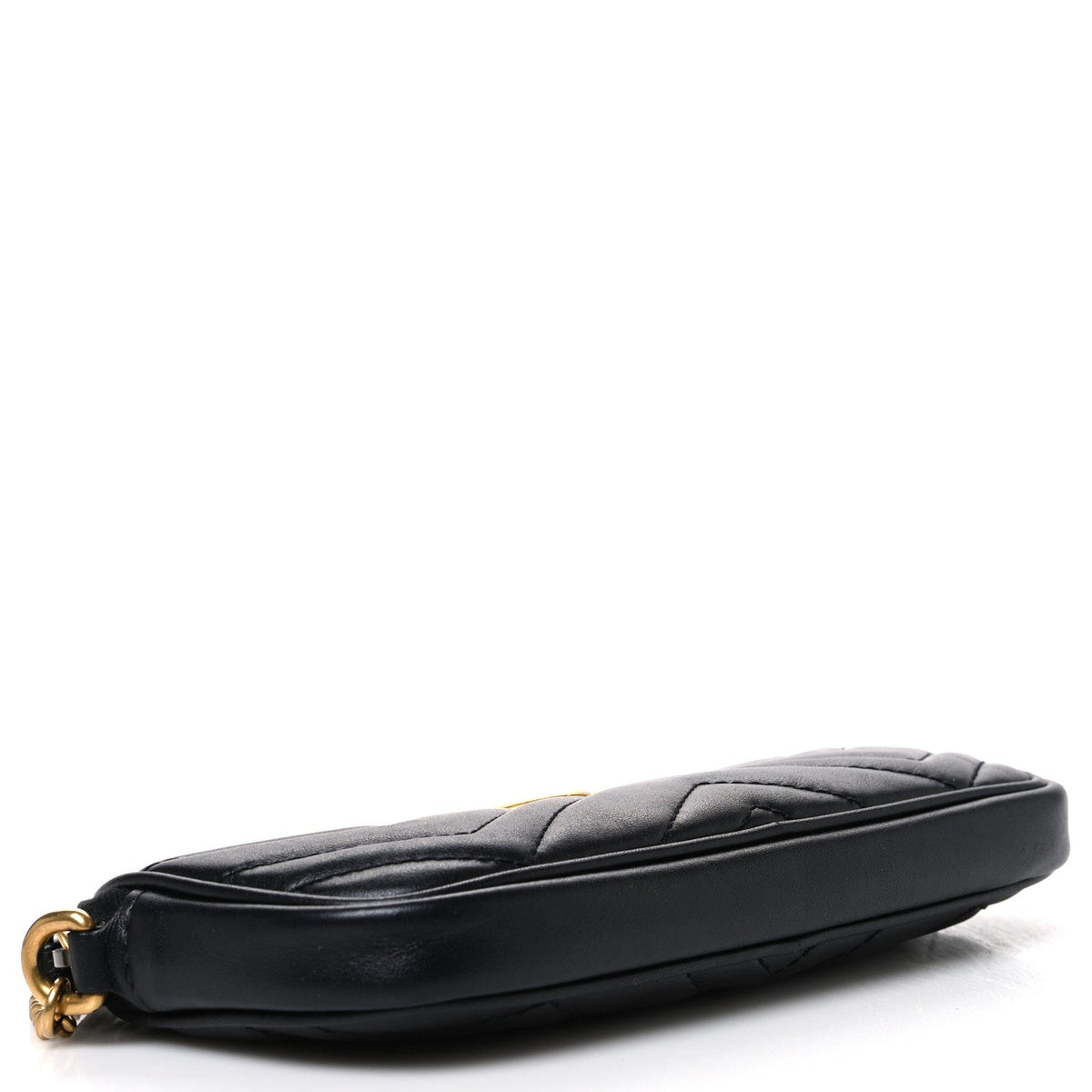 Calfskin Matelasse Mini GG Marmont Chain Crossbody Bag Black