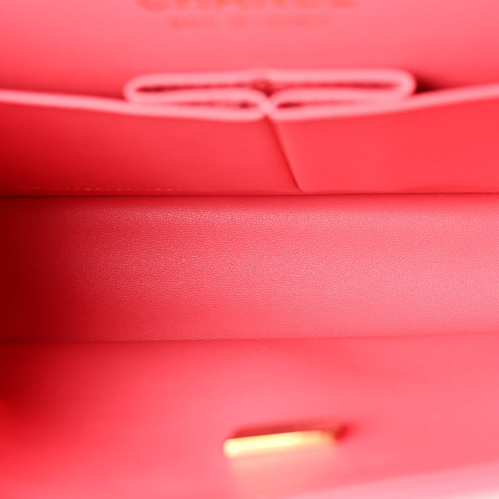 Caviar Quilted Medium Double Flap Pink