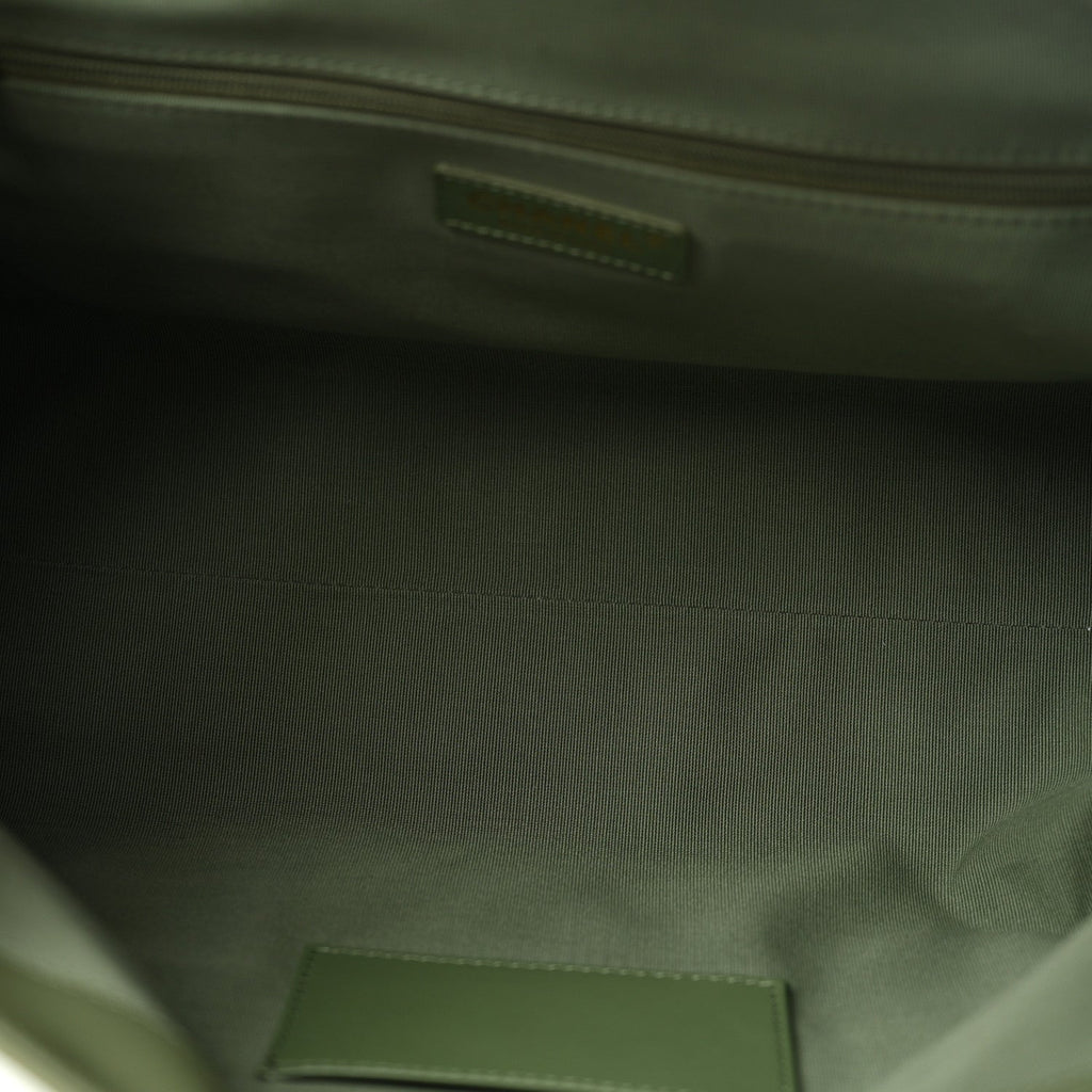 Calfskin Quilted Small Coco Base Shopping Bag Khaki