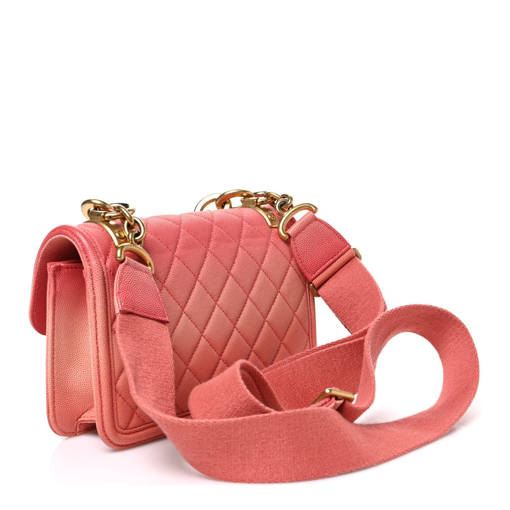Caviar Quilted Small Sunset On The Sea Flap Coral