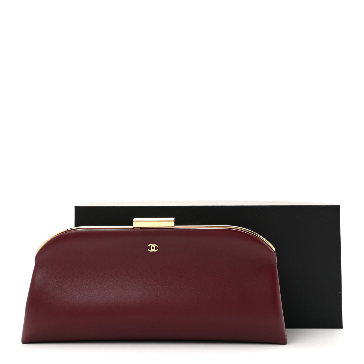 Lambskin Large Clutch Burgundy