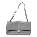 Grained Calfskin Small Souplissimo Maxi Flap Grey