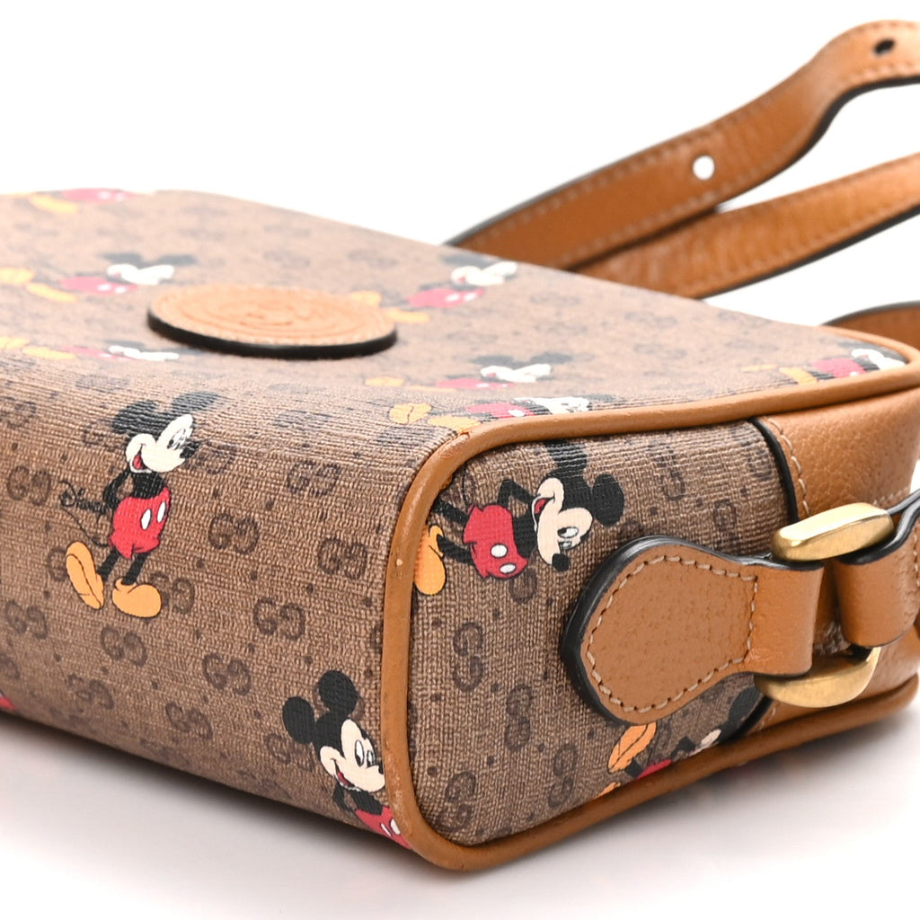 X DISNEY Mini Vintage GG Supreme Monogram Mickey Mouse Shoulder Bag Beige Vintage Sun Oil