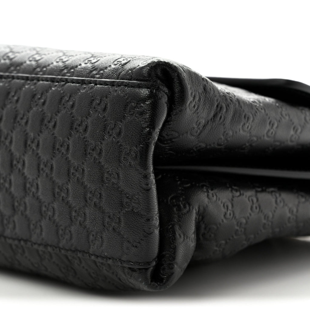 Micro GG Calfskin Large Chain Shoulder Bag Black
