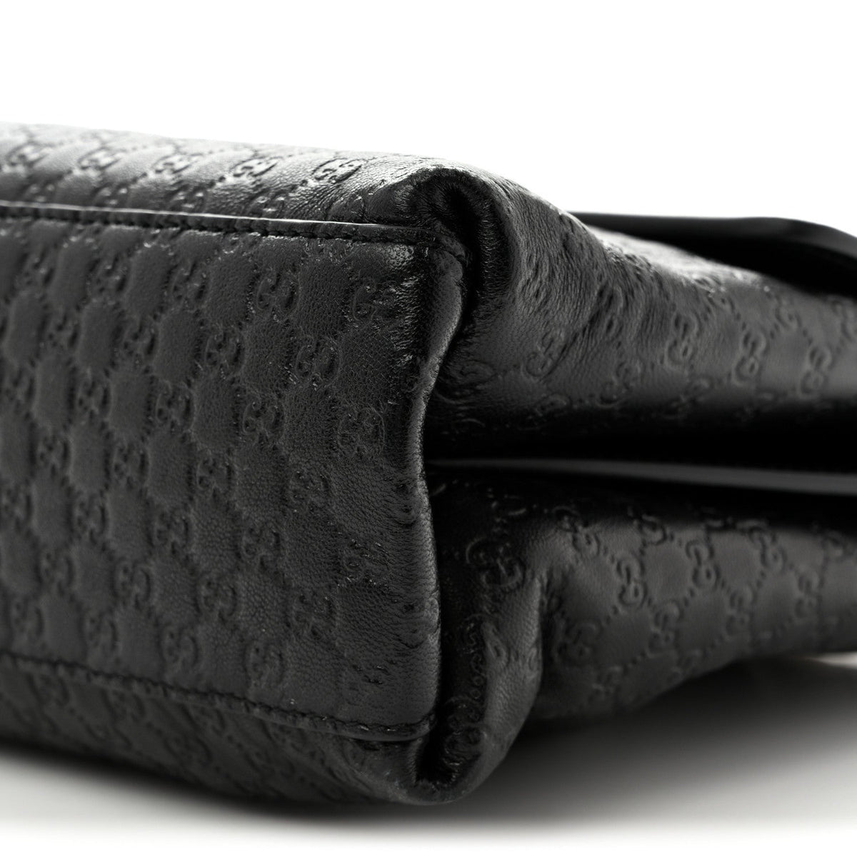 Micro GG Calfskin Large Chain Shoulder Bag Black