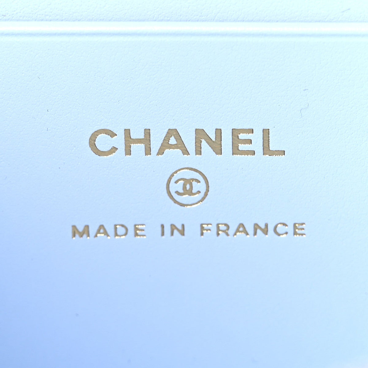 Caviar Quilted Top Handle Slim Vanity With Chain Light Blue