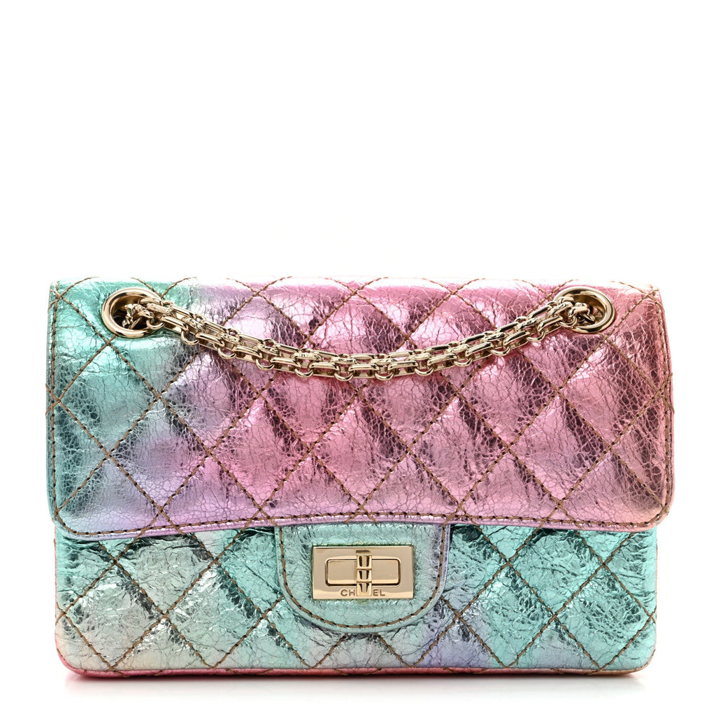 Metallic Goatskin Quilted Mini 2.55 Reissue Flap Multicolor