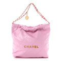 Shiny Calfskin Quilted Small Chanel 22 Pink