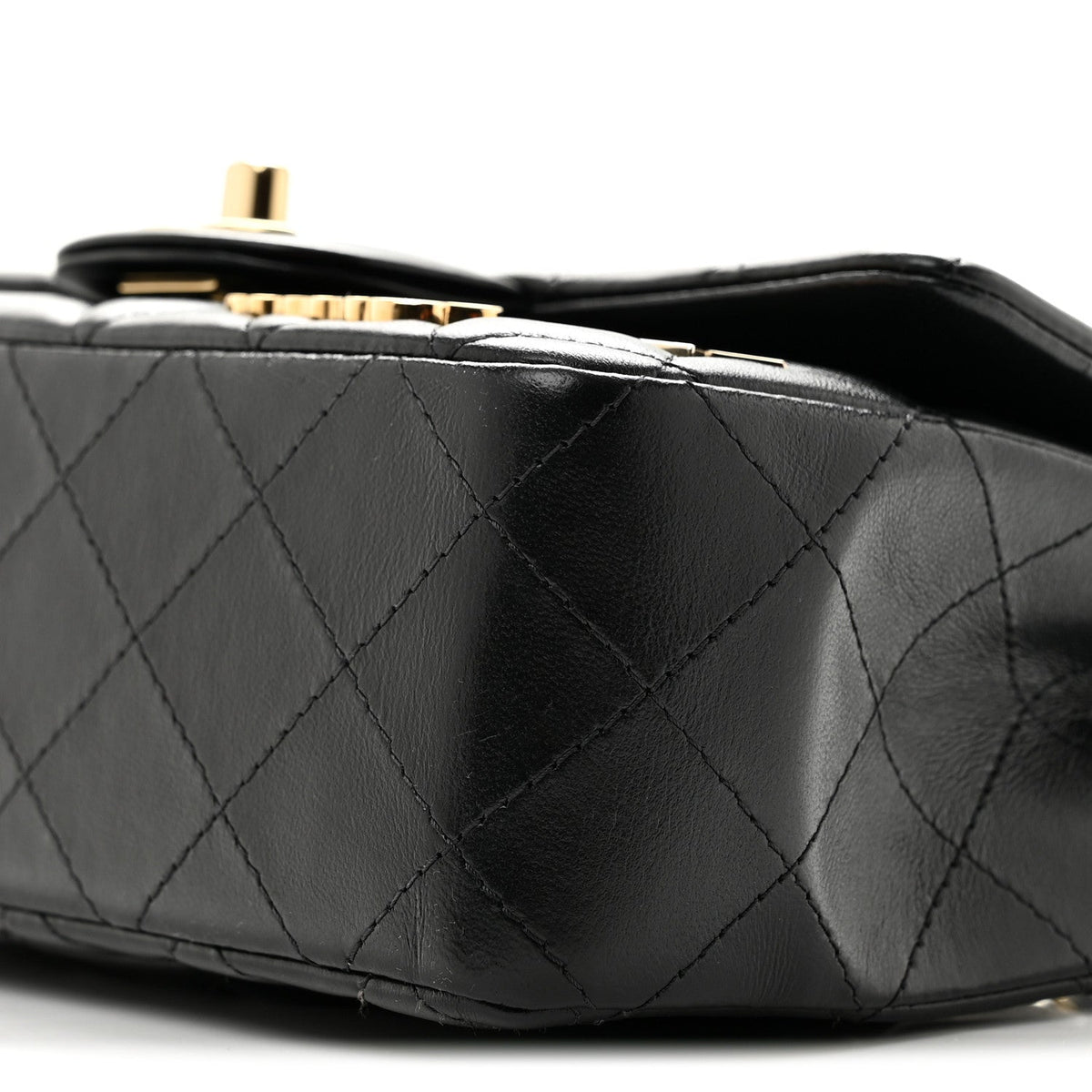Lambskin Quilted Hollywood Charms Mini Rectangular Flap Black