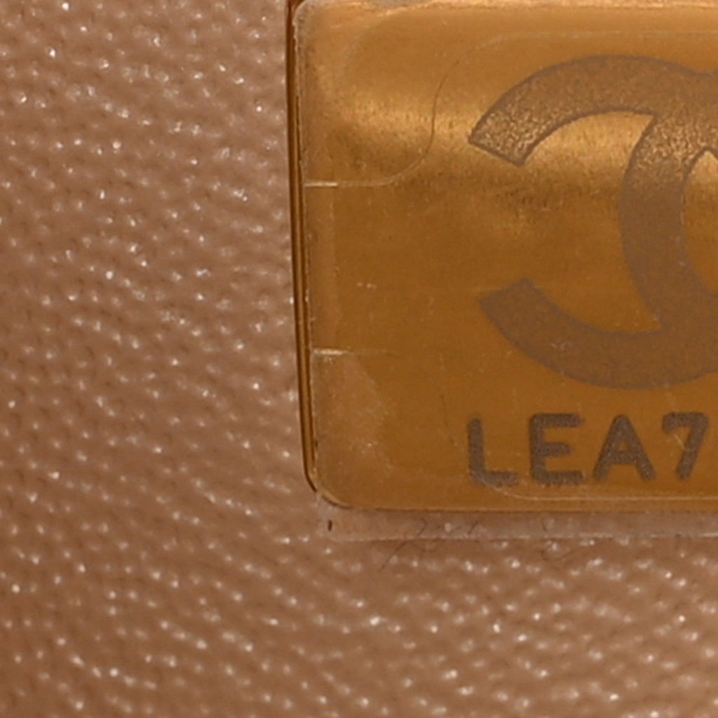 Metallic Goatskin Quilted Mini Rectangular Flap Gold