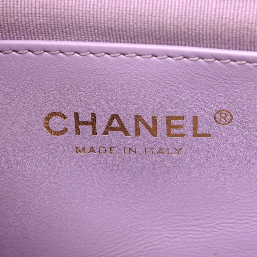 Caviar Quilted Funky Match Mini Flap Light Purple