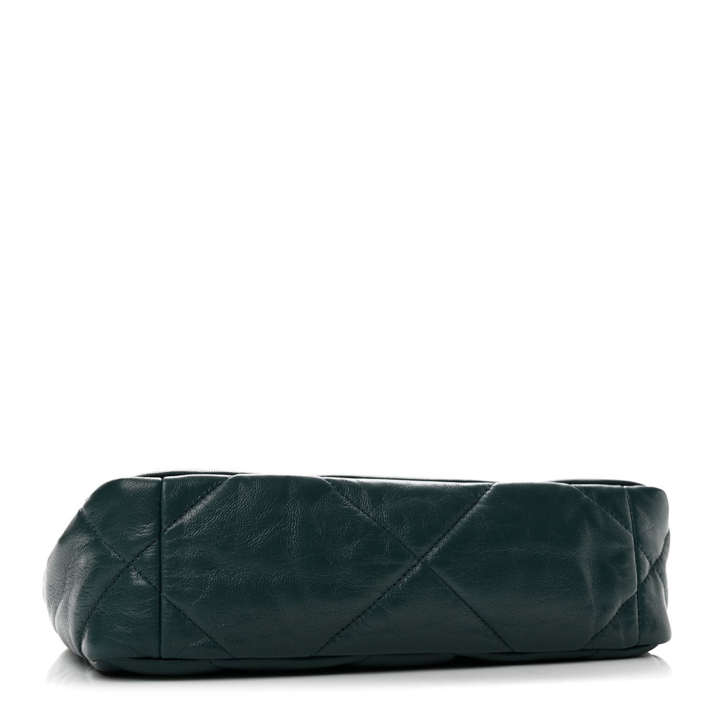 Goatskin Quilted Medium Chanel 19 Flap Dark Blue