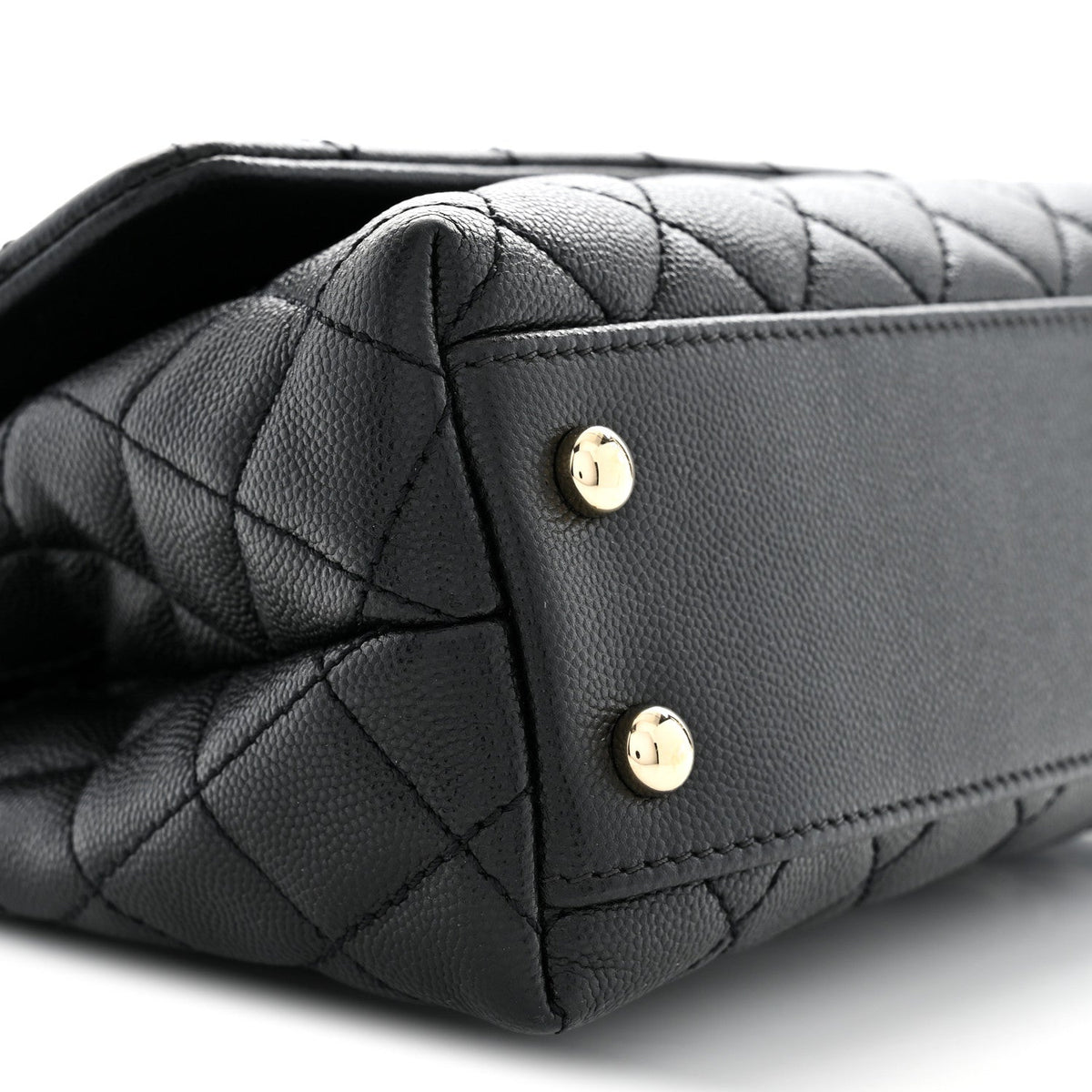 Caviar Quilted Mini Coco Handle Flap Black