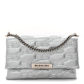 Nappa Allover License BB Monogram Embossed Small Triplet Bag Silver