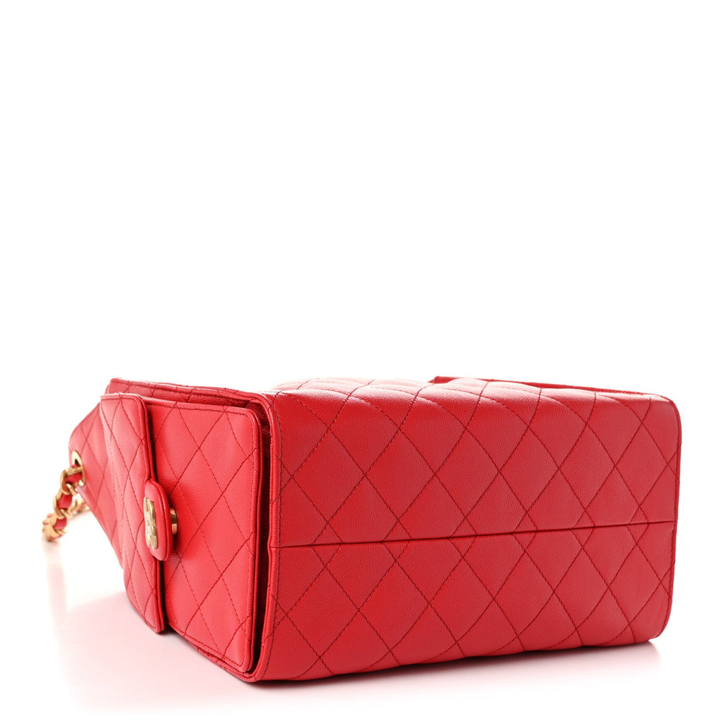 Caviar Quilted Small Chanel 25 Handbag Dark Red