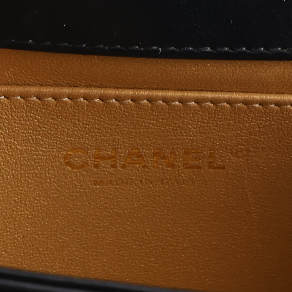 Calfskin Quilted Mini Perfect Fit Flap Black Black Black
