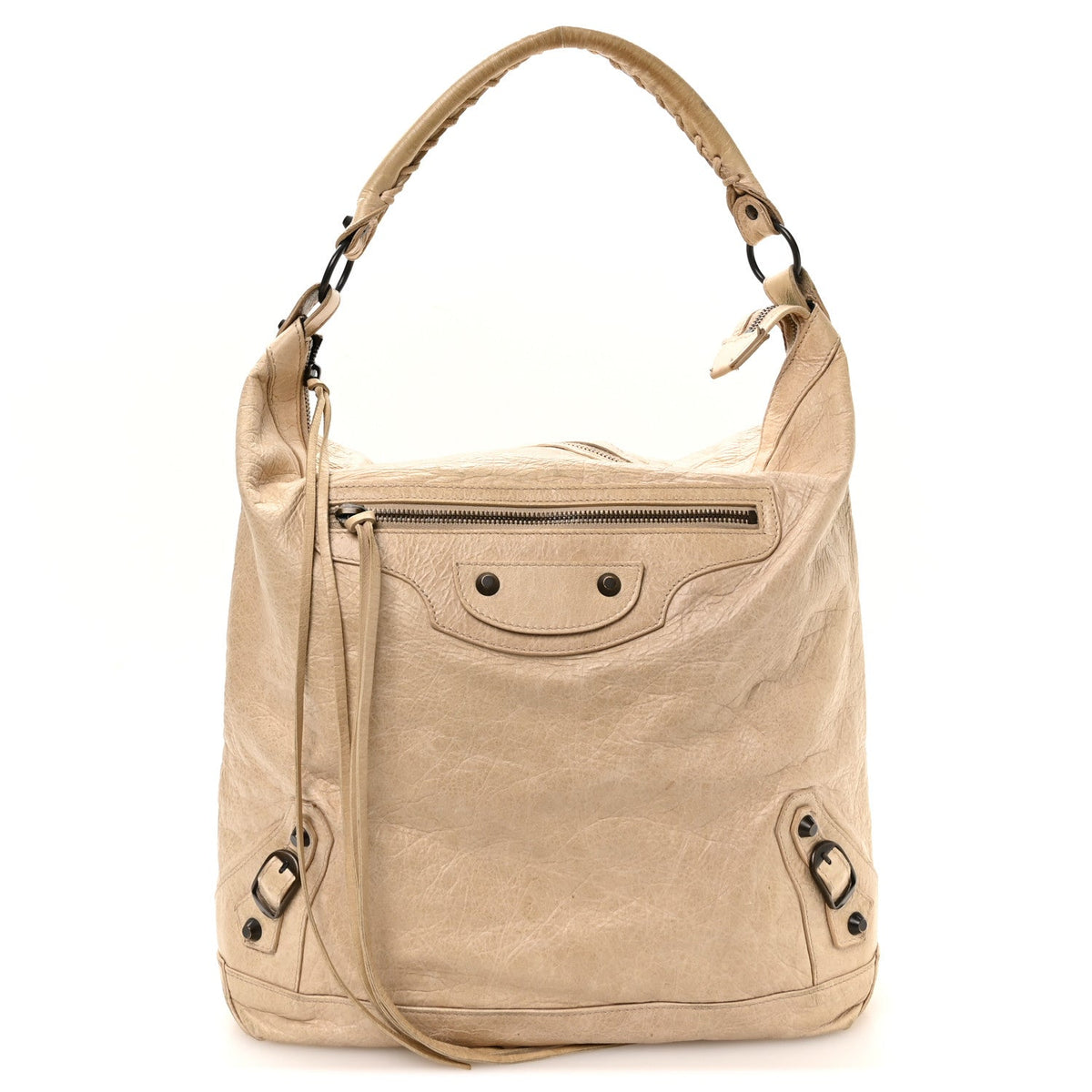 Agneau Classic Hardware Day Hobo Beige