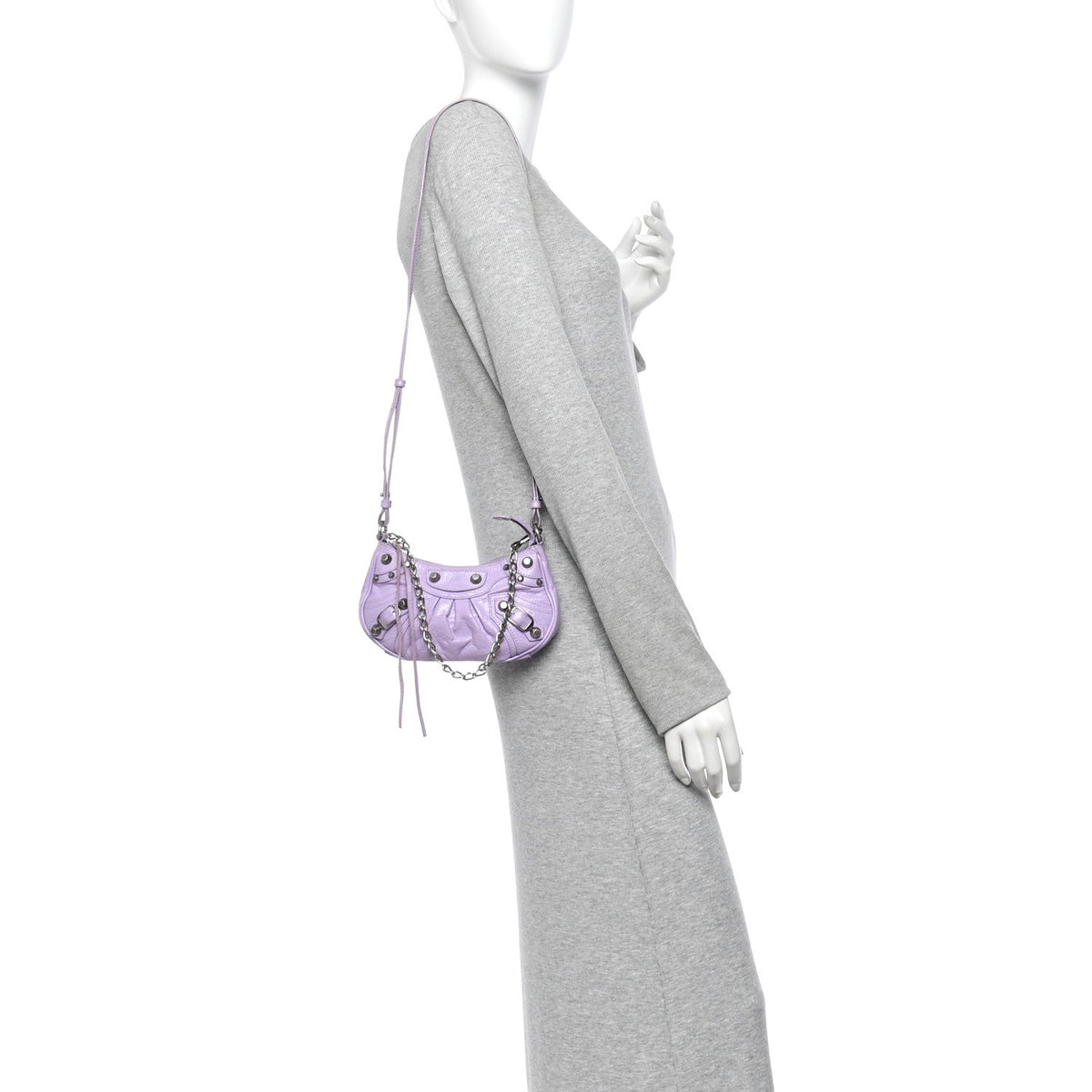 Agneau Arena Le Cagole Mini Purse With Chain Lilac