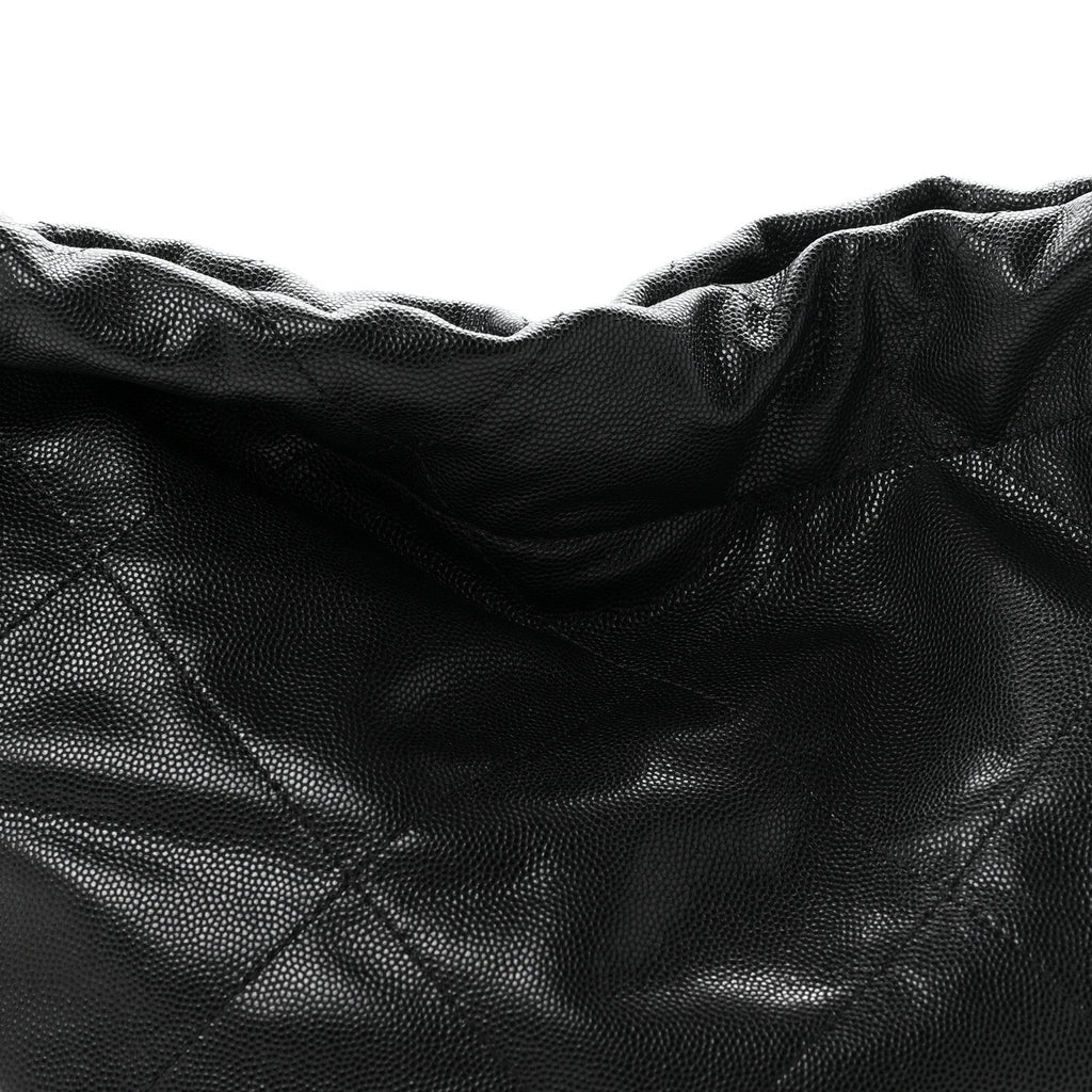 Shiny Caviar Quilted Monochrome Small Chanel 22  Black