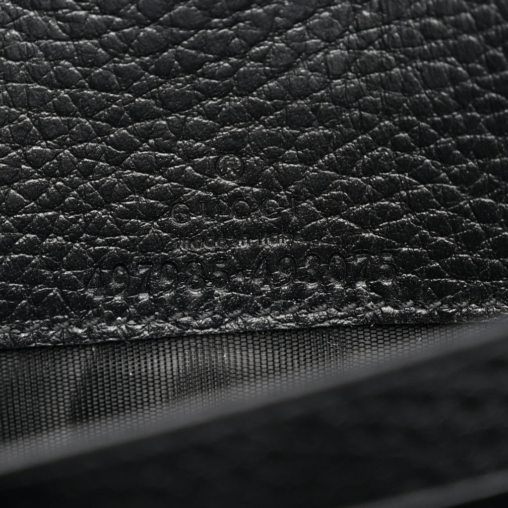 Calfskin Mini GG Marmont Chain Wallet Black