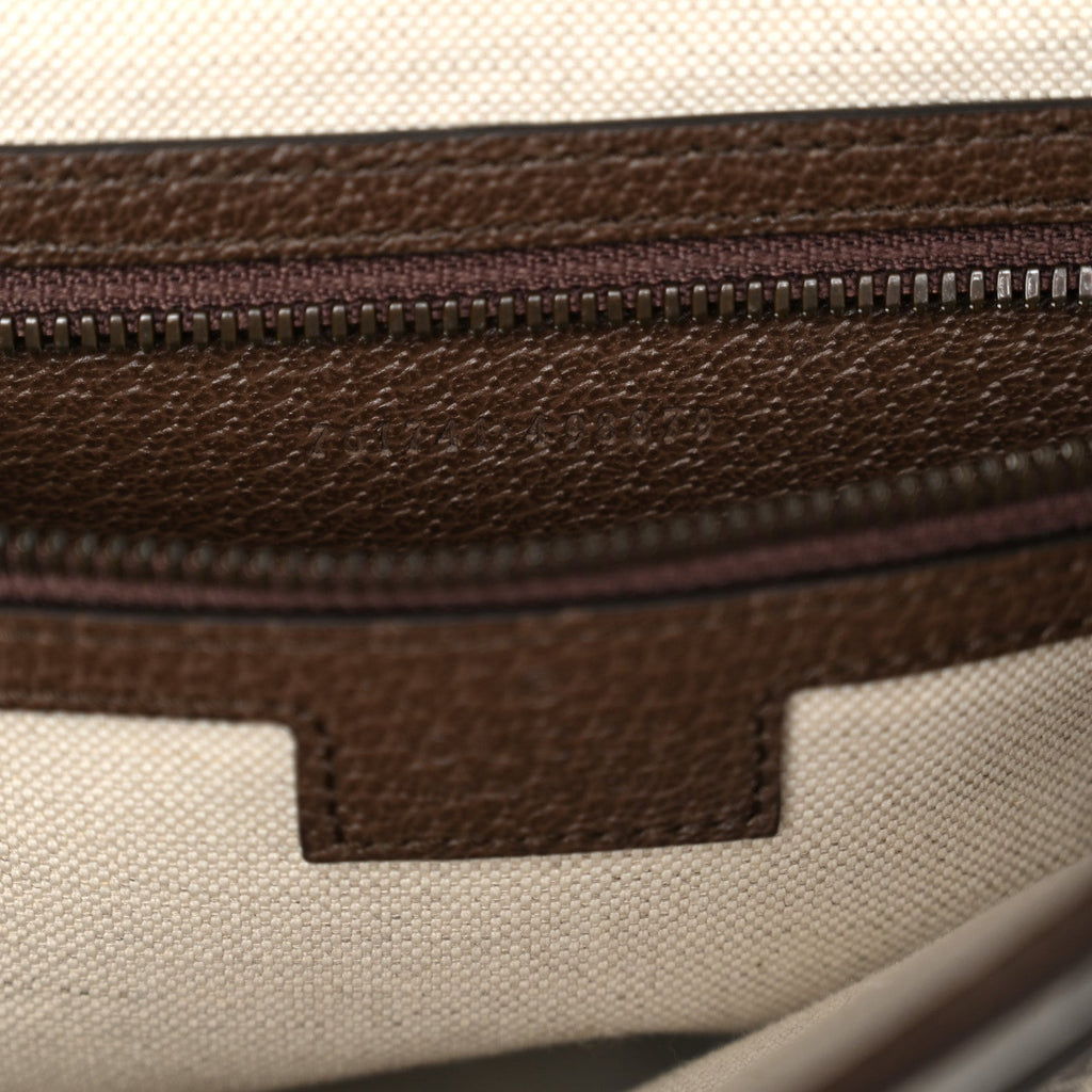Tender GG Supreme Monogram Textured Dollar Calfskin Ophidia Messenger Bag Beige Ebony Dark Brown